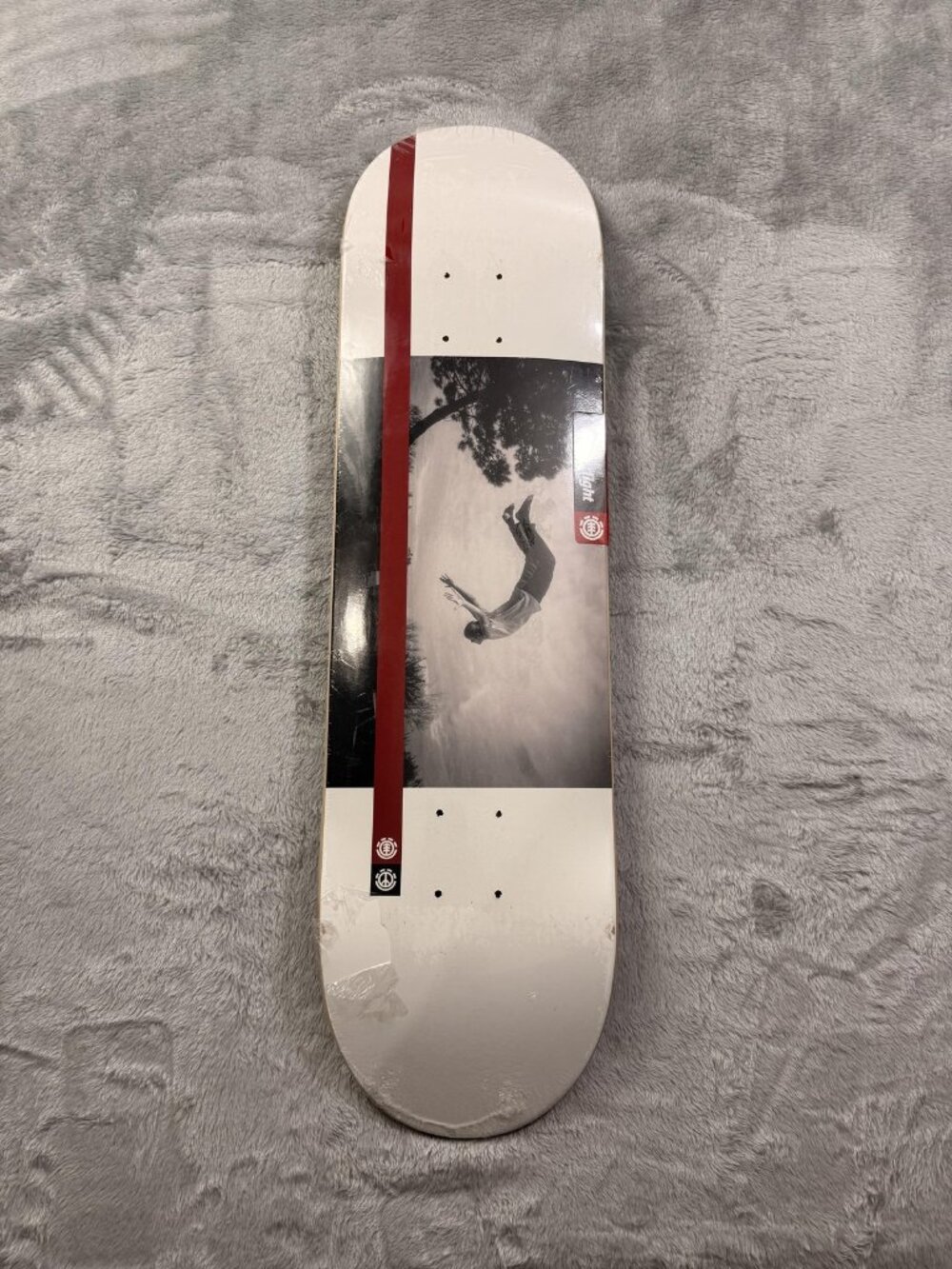 New Element Featherlight Skateboard Deck 8.25 White Red Black Photo Art Graphic